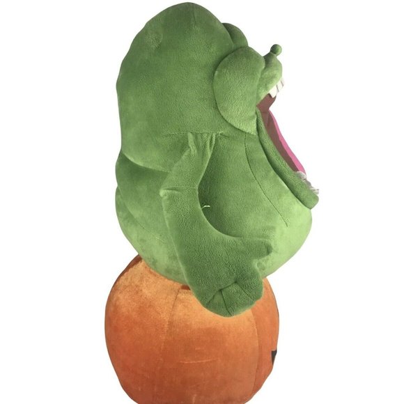 New Ghostbusters Slimer On Pumpkin Plush 2016 Halloween Gemmy 24” Tall Greeter - Picture 6 of 8